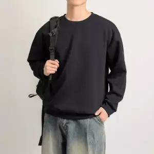 남녀 공용 오버핏 무지 맨투맨 긴팔 스웨트셔츠 가을 면 티셔츠 3컬러
