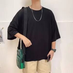남성 무지 반팔 라운드넥 티셔츠 데일리 오버핏 박스핏 상의 면 티