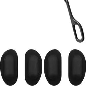 선글라스 코 패드 15.5mm 2쌍 유리 미끄럼 방지 저자극 실리콘 푸시 인 안경 코피스 교체용 블랙