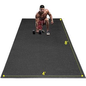 대형 운동 매트, 8' x 6' / 4' 추가 내구성 줄넘기용 고밀도 MMA, 스트레치, HIIT, 신발 친화적, 미끄럼 방지, 무독성