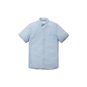 OLZEN 남성 린넨 블렌드 반팔 셔츠 ZAG5WC1951BL