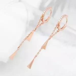 14K 금침 로즈골드 체인 미우 롱 드롭 원터 선물 여자