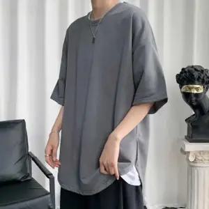 이 남성 의류 학생 베이직 여름 티셔츠 오 레이어드