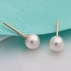 14K GOLD 기본 화이트 5mm 위아 진주 골드 데일리
