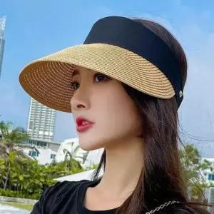 여성 밀짚 썬캡 모자 여름 햇빛 차단 라피아 버킷햇 자외선차단모자