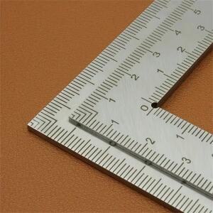 제도용삼각자 미니 스테인리스 스틸 L자형 양면 정밀 체중계 눈금자 고정밀 측정 도구 가죽 디자인 금속 매트리