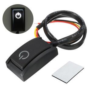 DC12V 200mA 2.4W LED 라이트 자동차 푸시 버튼 래칭 턴 ON/OFF 스위치(양면 테이프 포함) 플라스틱 스위치