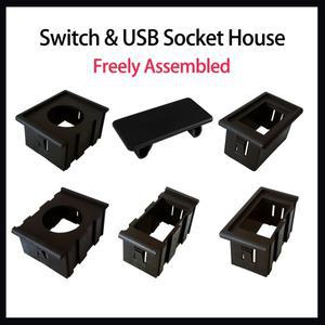 자동차 보트 로커 스위치 및 USB 충전기 소켓 하우징 홀더 1/2/3/4/5/6 갱 대시 보드 패널 DIY ABS 베젤