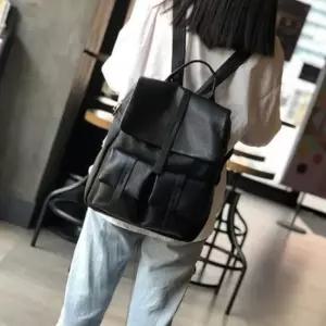 [패션모자] 백팩 스퀘어쉐입 고급 캐주얼백 더블포켓 천연소가죽