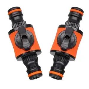 1PC/2PCS 16MM 등가 정원 호스 차단 밸브 피팅 플라스틱 튜빙 탭 어댑터 급속 연결 관개용 물뿌리개 세차용