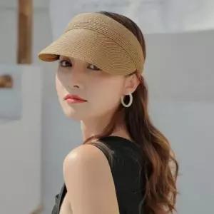 [패션소품] 여름 썬캡 라탄 네추럴 돌돌이 자외선차단모자