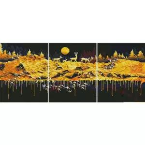 풍경화보석십자수 황금재물동산 (3종) (캔버스) 보석십자수 40x50