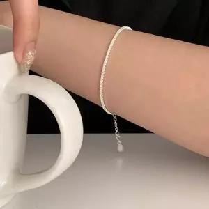 [콩심팥심](925 Silver) Slim cubic bracelet C 31
