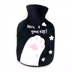 뽀송커버형 핫팩 물주머니 찜질팩 350ml 블랙