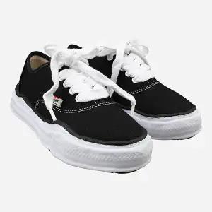 [미하라야스히로]6S A02FW704 BLACK 베이커 OG 솔 캔버스 로우 컷 스니커즈