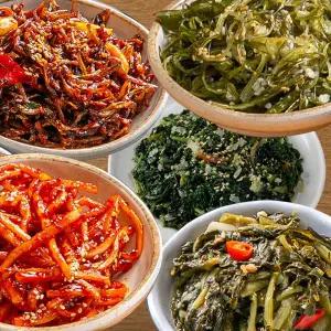 누리웰 반찬 5종 세트(진미채+깨순들깨볶음+시래기된장지짐+고추장멸치볶음+미역줄기볶음)