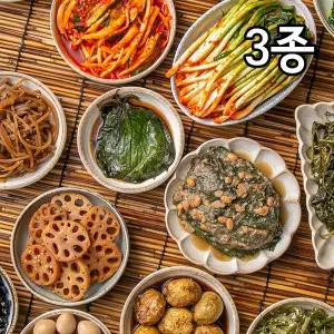 누리웰 반찬 3종 A세트(진미채/미역줄기/육전/멸치볶음/무생채/깻잎)