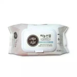 아기 신생아 캡형) 유아 대용량물티슈 물티슈100매 하늘선물물티슈(100매