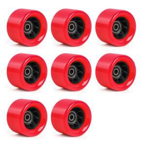 YIDOME 8 피스 92A 62MM X 42MM 쿼드 롤러 스케이트 휠(레드 블랙)