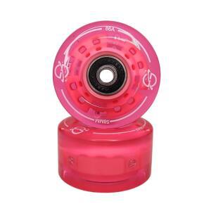 라이트업 롤러 스케이트 휠 U2013 베어링 포함 듀얼 컬러 LED 8종 세트 58MM X 32MM 실내/외(비너스 로즈)