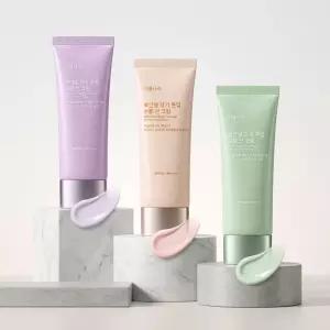 [파데프리] 식물나라 뽀얀쌀 수분 선크림 100ml 단품 3종생기,보라,초록