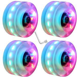 네질라프 4팩 32 X 58MM 78A 롤러 스케이트 휠 실내 또는 실외 더블 로우 스케이팅용 베어링이 장착된 및 스케이트보드 액세서리