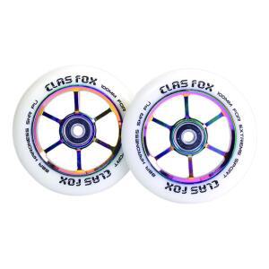 CLAS FOX 100MM 원 페어 프로 스턴트 스쿠터 휠(ABEC-9 베어링 CNC 메탈 코어 그라비티 포함) (2개)