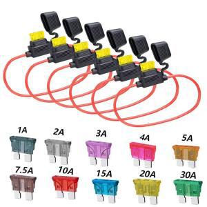 엘레파마 12 게이지 인 라인 퓨즈 홀더 ATC /ATO 6개 방수 인라인 자동차 블레이드 55PCS 표준 1A 2A 3A 4A 5A 7.5A 10A 15A 20A 25A 30A 교체