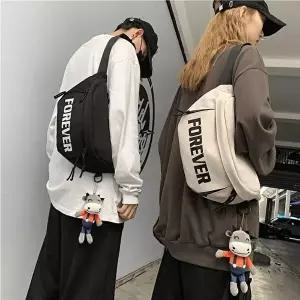 [엄지척]남자 여자 학생가방 커플가방 빅사이즈 영문 슬링백
