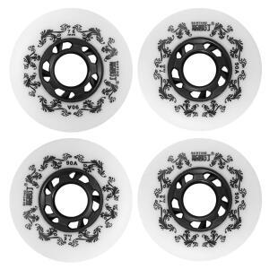 SGARQI 4팩 인라인 스케이트 휠 아웃도어 90A 프리스타일 내구성 타이어 72MM 76MM 80MM 베어링 및 알루미늄 스페이서가 있는 하키 롤러 블레이드 교체 휠(80MM 흰색) 선택 가능