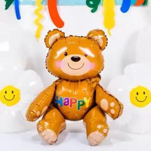 TBZ 슈퍼쉐잎 HAPPY곰돌이 파티장식 은박풍선 풍선파티