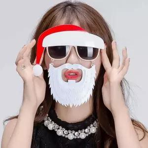 TBZ 크리스마스파티 산타수염 코믹안경 행사용품 웃긴안경