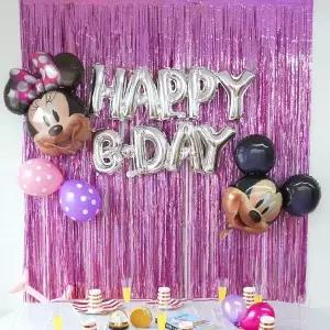 생일 파티 은박 커튼 9color/포토존만들기 생일파티