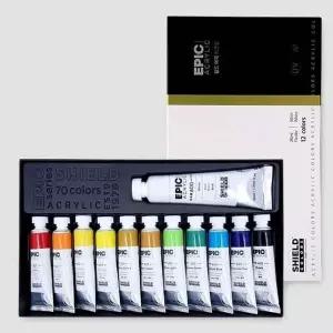 쉴드 에픽 아크릴물감 12색 20ml 1개 미술용품 아크릴화 화방용품