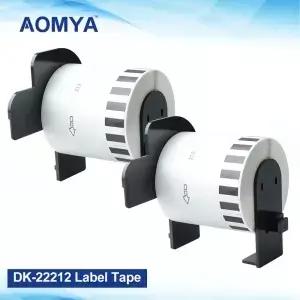 AOMYA 2 롤 DK-22212 라벨 62mm*15.24m 연속 테이프 브라더 호환 가능 전사용 고무/종이