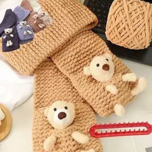 초보용 diy 곰도리 목도리 수공예 diy 뜨개 목도리 키트 겨울 WFLVVTT