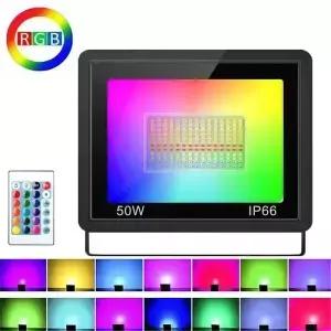 RGB LED 투광등 실외용 IP66 방수 벽 스포트라이트 리모컨 제어 축제 경관 장식 조명