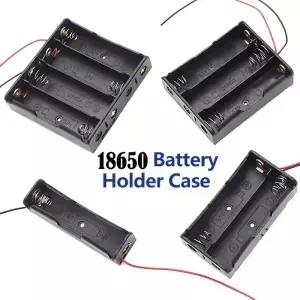 3pcs 18650 배터리 홀더 상자 1 슬롯 3.7V 보관 케이스 1/2/3/4 셀 플라스틱 용기 연결 검정색 빨간색