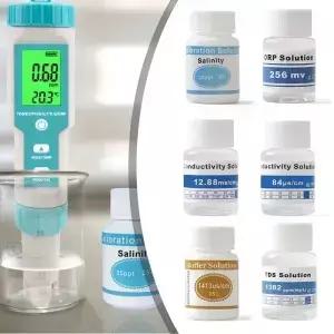 PH 버퍼 보정 용액 정확한 전도도 염분 계량기 완충제 25ml 12.88 MS/cm