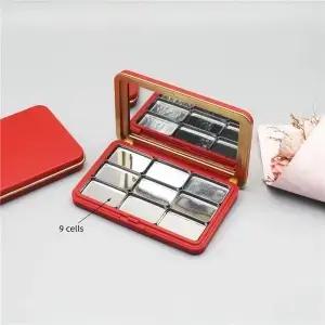 무광 빨간색 흡착 박스 안료 포장 상자 휴대용 야외 페인팅 팔레트 DIY 섀도 블러셔 네일 폴리쉬 빈
