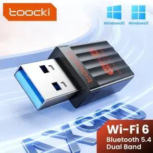 투키 900Mbps USB WiFi 6 어댑터 2.4G/5G 듀얼 밴드 블루투스 5.4 카드 드라이브 무선 네트 외장 수신기