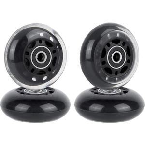 AOWESM 64MM 인라인 스케이트 휠 블레이드 롤러 스케이트 펠리컨 스톰 케이스 보드 가방 기내 수하물 캐리어 물 조정 시트 스테디레스트 우드 선반(4팩)용 베어링 ABEC-9