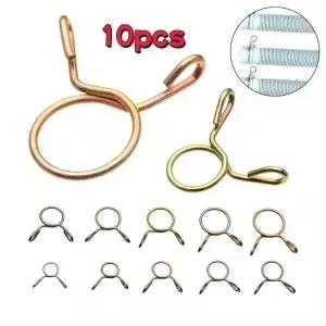 10/20/50pcs 가솔린 호스 스프링 클램프 5 14mm 아연 도금 파이프 클립 라인 오토바이 보트