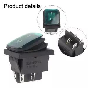 전원 스위치 로커 방수 녹색 KCD4 LED 빛 12V/24V/220V 자동차 부품