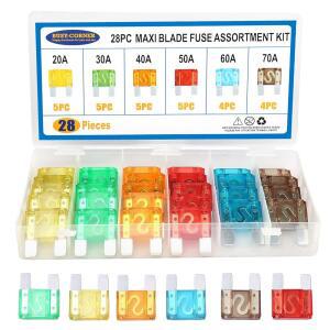 맥시 블레이드 퓨즈 구색 자동차 퓨즈 20A 30A 40A 50A 60A 70A 오토 키트 28개 BUSY-CORNER