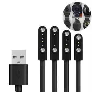 1PC 60CM 범용 스마트 워치 충전기 코드 자기 충전 케이블 2/4 핀 USB