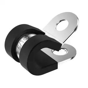 12Pcs 645mm 304 스테인레스 스틸 고무 라이닝 P 클립 케이블 장착 배선 호스 파이프 클램프 고정 패스너
