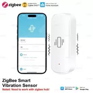스마트 진동 센서 ZigBee 모니터 앱 제어 보호 모션 충격 알람 지원 Z2M