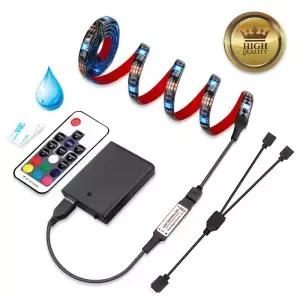 Coolo 5050 RGB LED 스트립 조명 IP65 방수 2x100cm 자전거 전기 스쿠터 스케이트 보드 오토바이 미등 안전