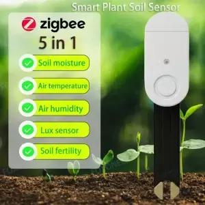 Zigbee 3.0 스마트 토양 테스터 Z2M 홈 어시스턴트 Zigbee2MQTT 용 정원 식물 휘도 습도 온도 수분 센서